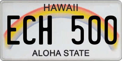 HI license plate ECH500