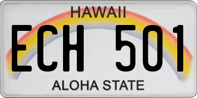 HI license plate ECH501