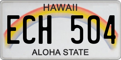 HI license plate ECH504