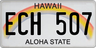 HI license plate ECH507