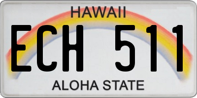 HI license plate ECH511