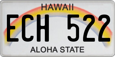 HI license plate ECH522