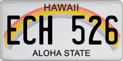HI license plate ECH526