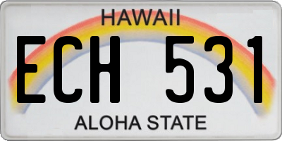 HI license plate ECH531