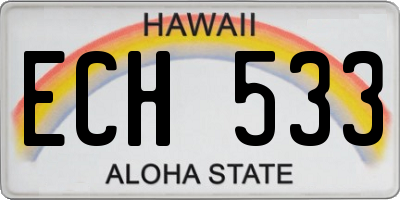 HI license plate ECH533