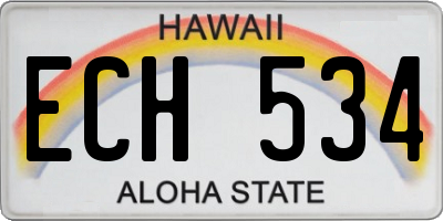 HI license plate ECH534