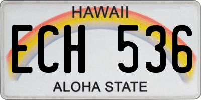 HI license plate ECH536