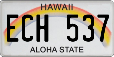 HI license plate ECH537