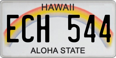 HI license plate ECH544