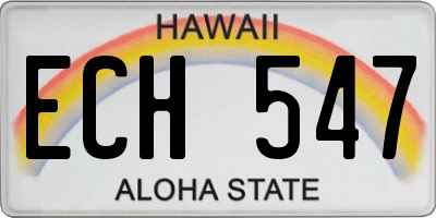 HI license plate ECH547