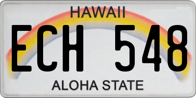 HI license plate ECH548