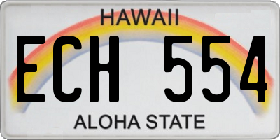 HI license plate ECH554