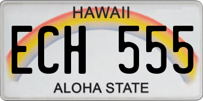 HI license plate ECH555