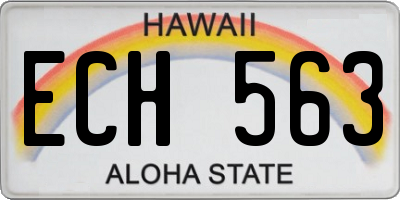 HI license plate ECH563