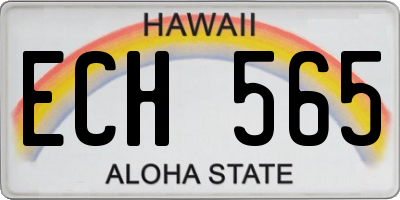 HI license plate ECH565