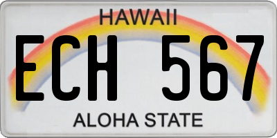 HI license plate ECH567