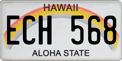HI license plate ECH568