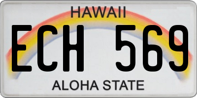 HI license plate ECH569