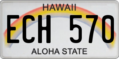 HI license plate ECH570