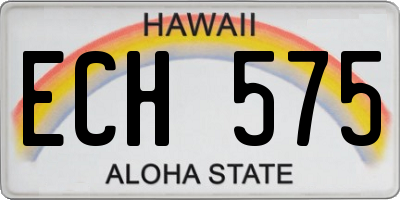 HI license plate ECH575