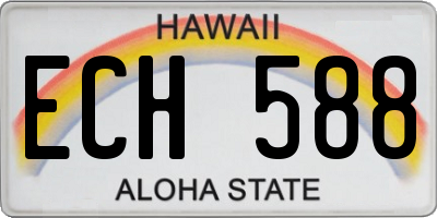HI license plate ECH588