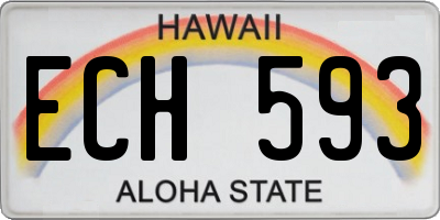 HI license plate ECH593