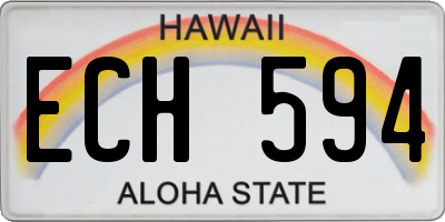 HI license plate ECH594