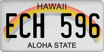 HI license plate ECH596