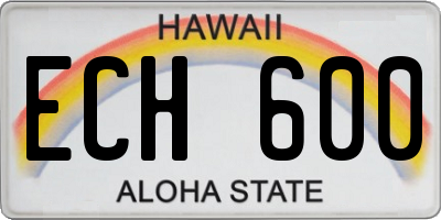 HI license plate ECH600