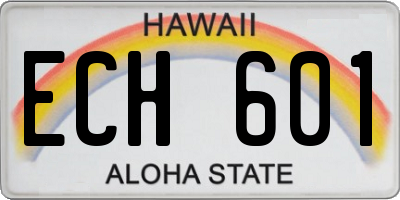 HI license plate ECH601
