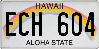 HI license plate ECH604