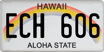 HI license plate ECH606