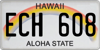 HI license plate ECH608