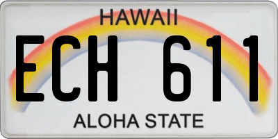HI license plate ECH611