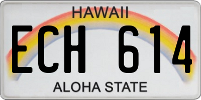 HI license plate ECH614