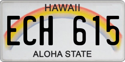 HI license plate ECH615