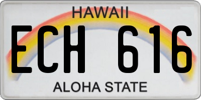 HI license plate ECH616