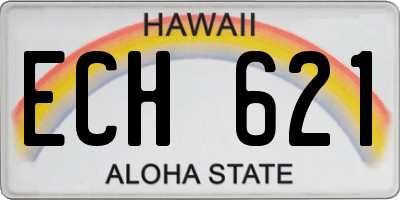 HI license plate ECH621