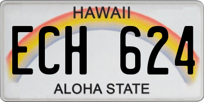 HI license plate ECH624