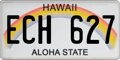HI license plate ECH627
