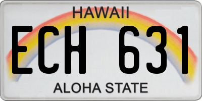 HI license plate ECH631