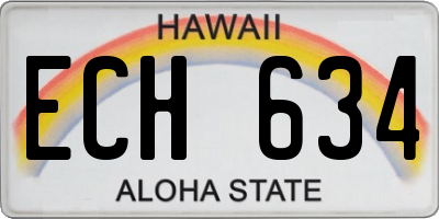 HI license plate ECH634