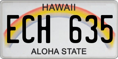 HI license plate ECH635