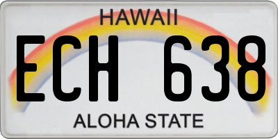 HI license plate ECH638