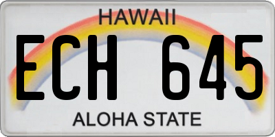 HI license plate ECH645