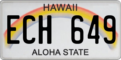HI license plate ECH649