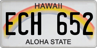 HI license plate ECH652