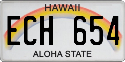 HI license plate ECH654
