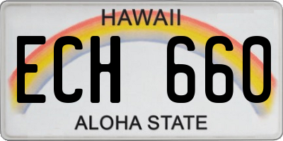 HI license plate ECH660