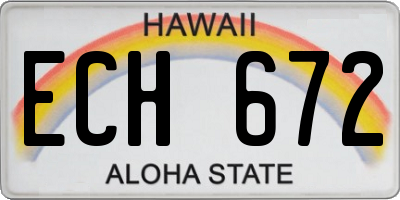 HI license plate ECH672